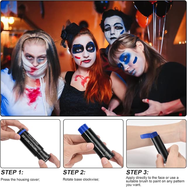 Thumbnail 6 de Aomig Camouflage Face Paint Sticks blu, 1 stick