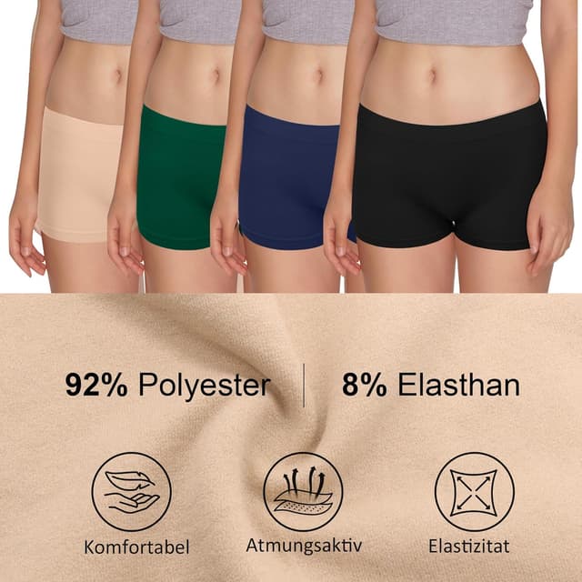 Detalle de Libella Lot de 6 Femme Boxer Basics Shorties uni 3908 – shorty sans coutures en microfibre