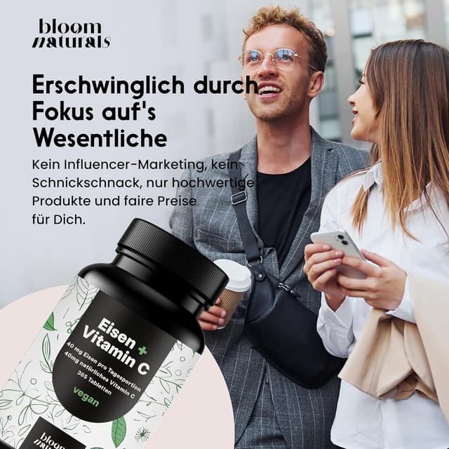 Detalle 2 de Eisentabletten Eisenbisglycinat mit Vitamin C 365