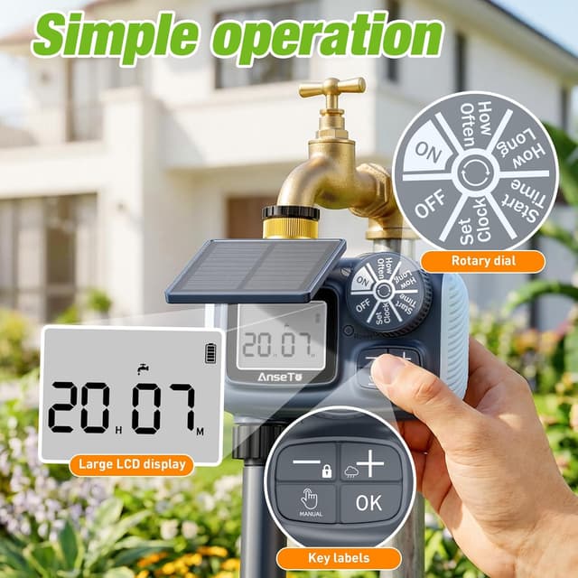 Detalle 1 de AnseTo computer irrigazione solare con USB-C