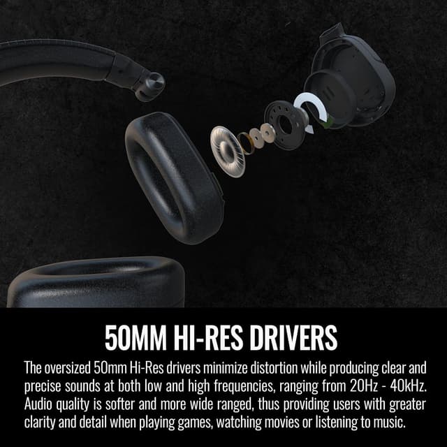 Detalle de Thermaltake Argent H5 RGB 7.1 Surround Gaming Headset (50mm Hi-Res Drivers) with Detachable Mic