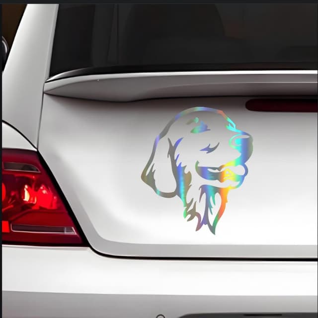 Thumbnail 3 de TIZIKJ Holografischer Golden Retriever Aufkleber 25 cm