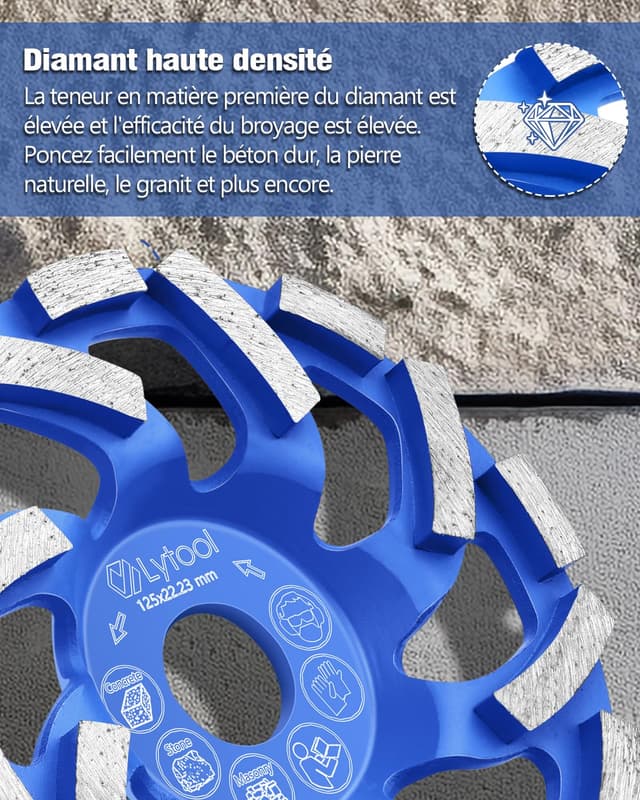 Detalle 2 de Lytool disque diamant 125 mm pour béton