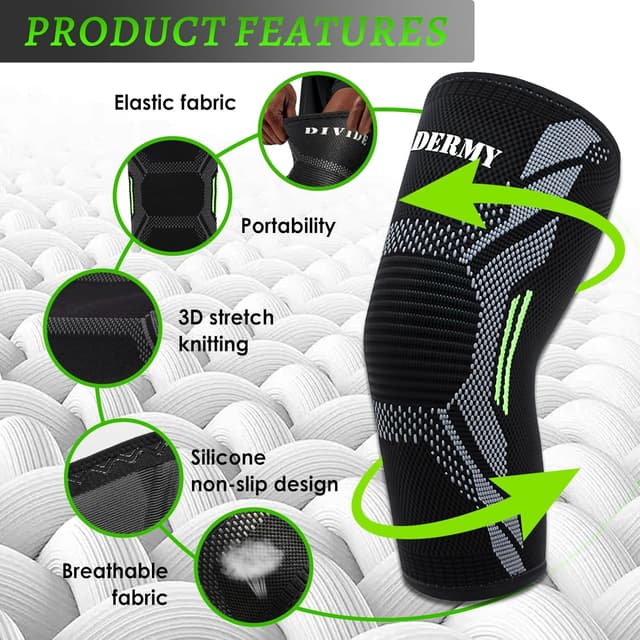 Detalle de CharmChic Fascia ginocchio sportiva con supporto menisco e legamenti, unisex, XL