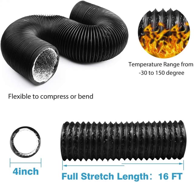 Thumbnail 1 de 4 Inch 16ft Air Duct for Dryer & Fan ⌛