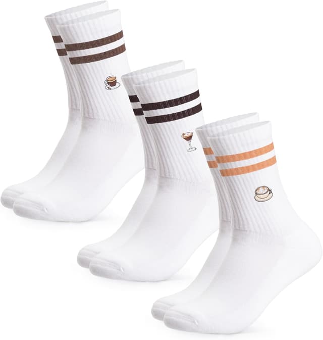 Detalle de Occulto Summer Tennissocken im Motiv-Design (3er Pack) für Damen & Herren