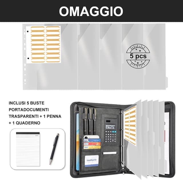 Detalle de Leathario Cartella Portadocumenti A4 26x33,5 cm