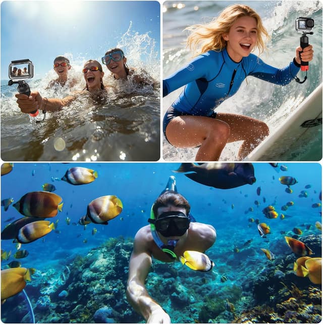 Detalle de Osmo Action Tauch-Zubehör-Set mit schwimmendem Handgriff und wasserdichtem Gehäuse (für DJI Osmo Action 5 Pro/4/3)