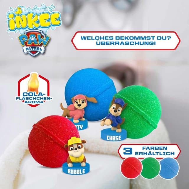Detalle 2 de Inkee Paw Patrol 🎁 Bombas de baño con sorpresa y aroma a chicle