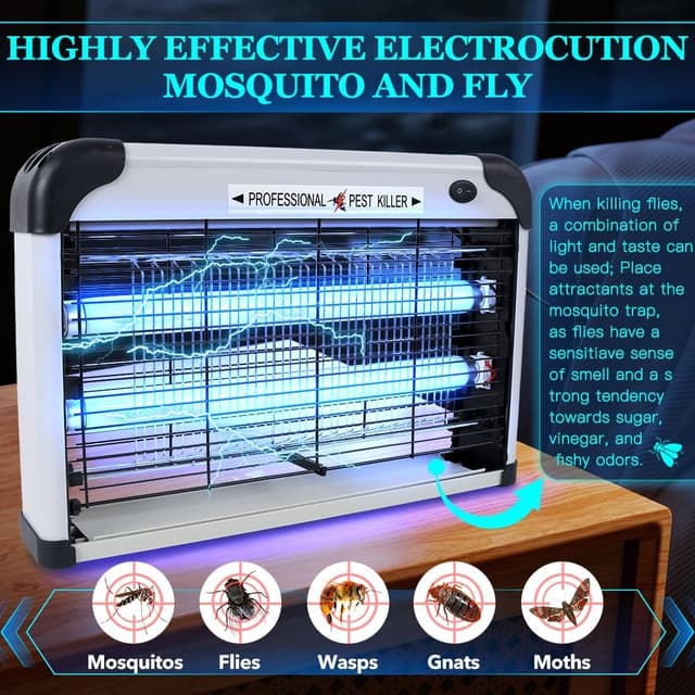 Detalle 2 de Fly Zapper Electric Fly Killer 20W UV Indoor Bug Zapper (3000V grid)