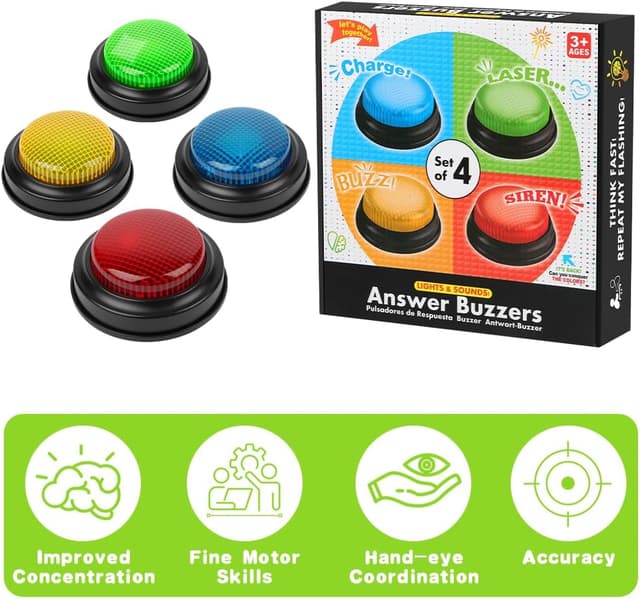 Thumbnail 2 de Adiwo Set von 4 Buzzern für Quizspiele