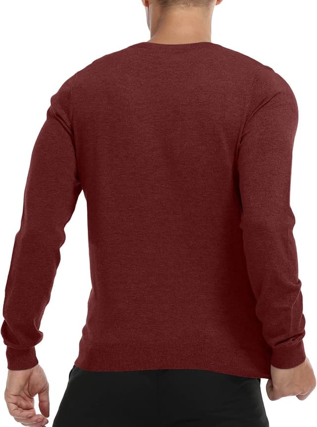 Detalle de MLANM Men’s Crew Neck Vintage Slim Sweatshirt Jumper (Long Sleeve Knitwear)