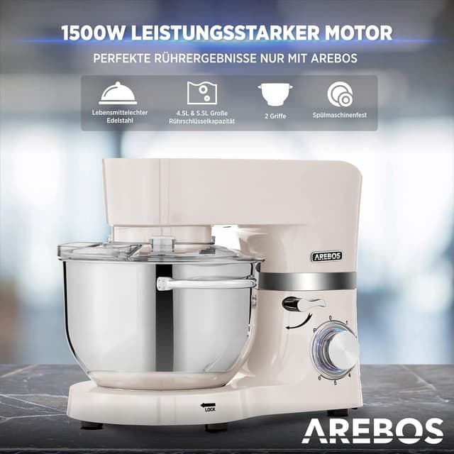 Thumbnail 2 de Arebos Küchenmaschine 1500W Creme