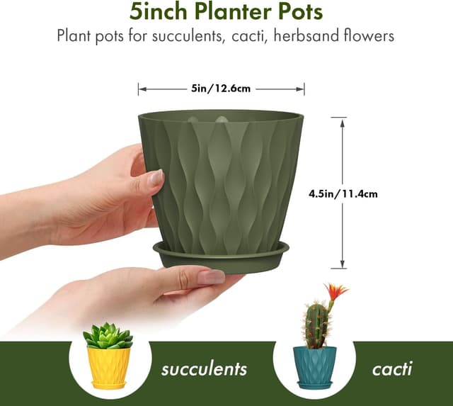 Thumbnail 3 de Homeuouz 12.5cm Plant Pots 6-Pack