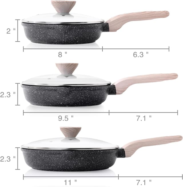 Thumbnail 5 de Kordisen 3-Piece Nonstick Frying Pan Set 8/9.5/11