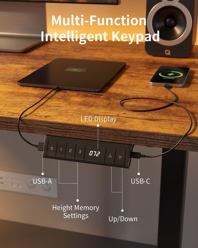 Thumbnail 3 de FEZIBO Höhenverstellbarer Schreibtisch 140×70