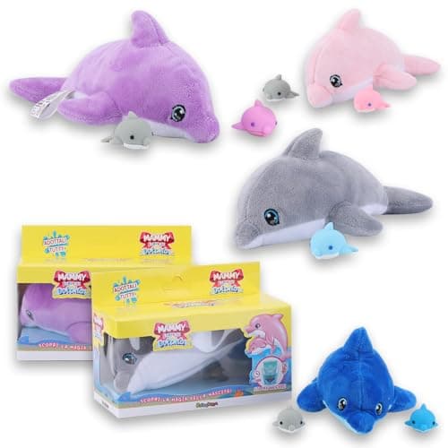 Detalle de sbabam Funny Box Mammy Surprise Delfín — peluche delfín con 2 mini cachorros