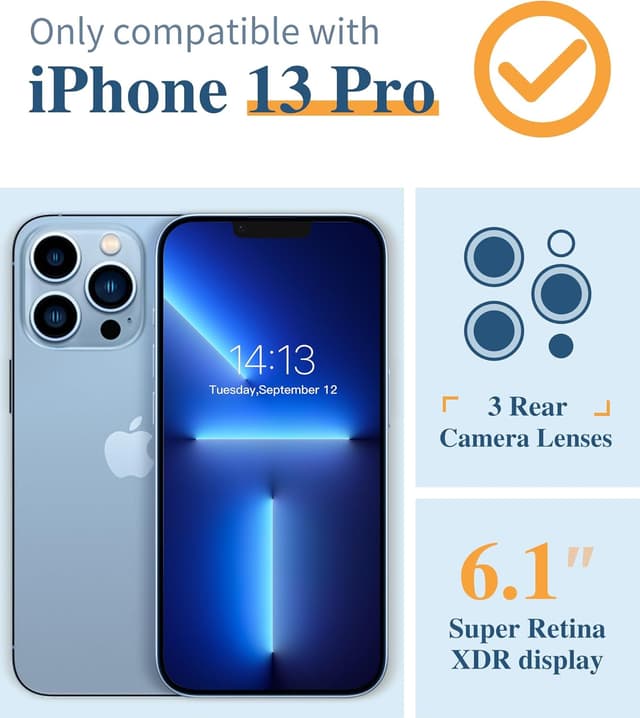 Detalle 2 de GVIEWIN iPhone 13 Pro Case with 6.1" Screen Protector