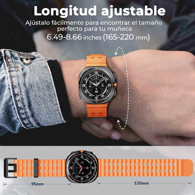 Detalle 2 de NotoCity Correa de Silicona para Samsung Galaxy Watch Ultra 🧡