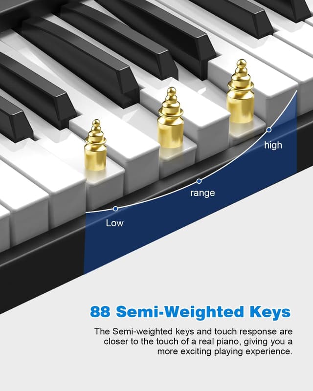Detalle de OYAYO 88-Tasten-Faltpiano mit Bluetooth MIDI