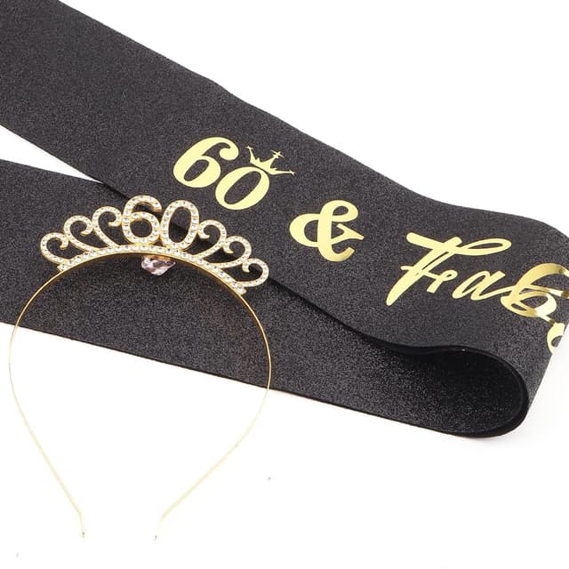 Thumbnail 4 de Black Gold 60th Birthday Sash 🎀