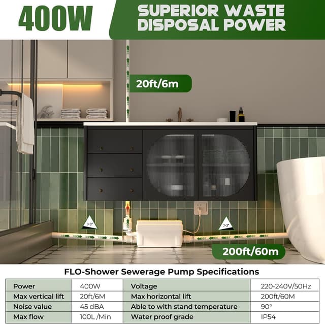 Imagen de Pompa per doccia 400 W silenziosa 6 m en OfertitasTOP