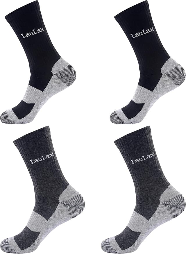Detalle de Laulax 4 Pairs Ultra Comfortable Reinforced Seamless Toe Work Socks (Gift Box)