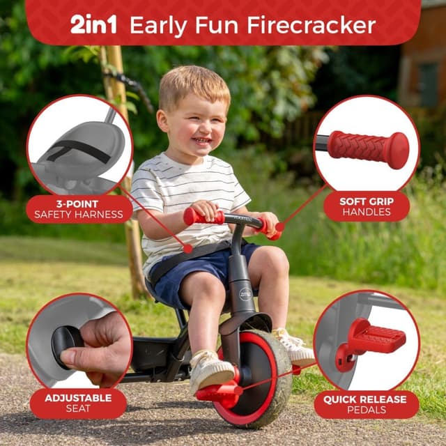 Thumbnail 6 de TP Zoomee 2 in 1 Trike – Firecracker with shock resistant wheels