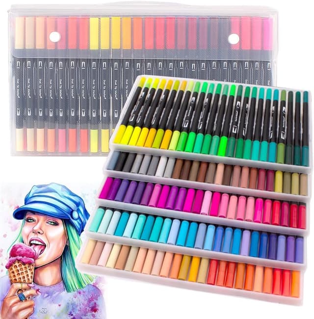 Detalle de Laconile Laconile 120 dual tip brush pens 0.4 mm