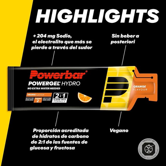 Detalle 2 de Powerbar PowerGel Hydro Gel energético 24x67ml