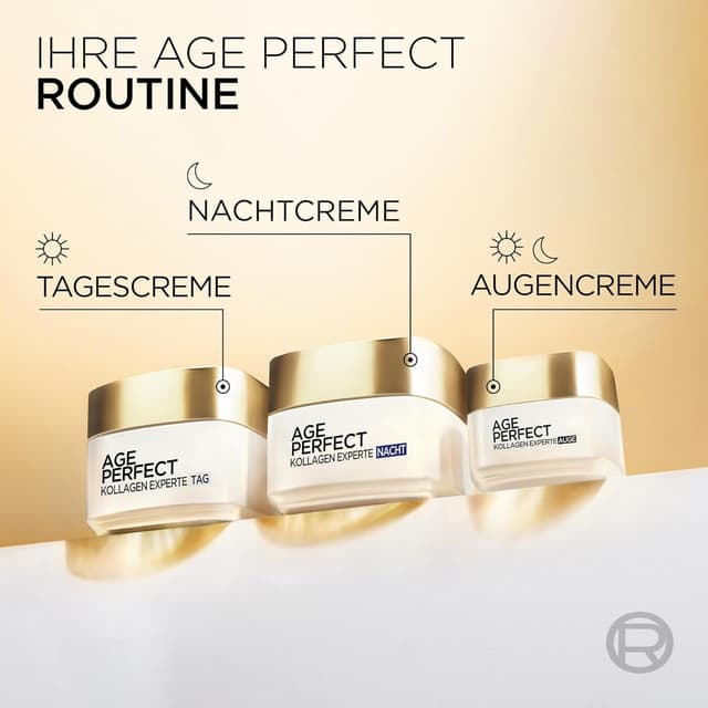 Detalle 2 de L’Oréal Paris Age Perfect Kollagen Experte Gesichtspflegeset: Anti-Aging Tages- & Nachtcreme mit Kollagen-Peptid (2 x 50 ml)