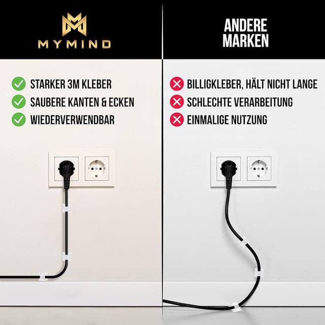 Thumbnail 4 de MYMIND Kabelhalter selbstklebend 50 Stück