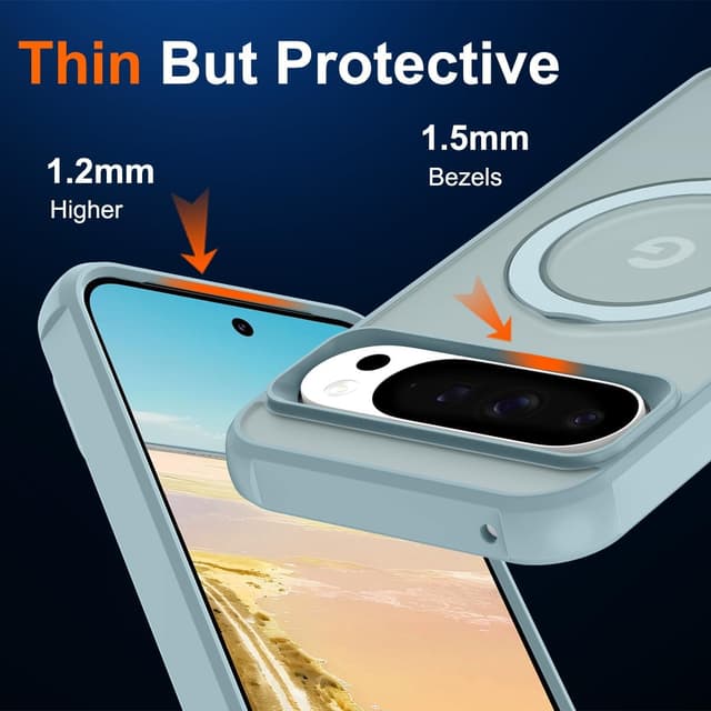 Thumbnail 5 de CHAOFEnG Magnetic Case with Ring Stand for Google Pixel 10 Pro XL (Teal Green) — Slim Hard Back, Military-Grade Drop Tested