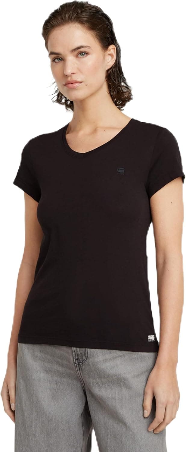 Detalle de G-Star Women’s Moto Slim U-Neck Top (short-sleeve comfort stretch)