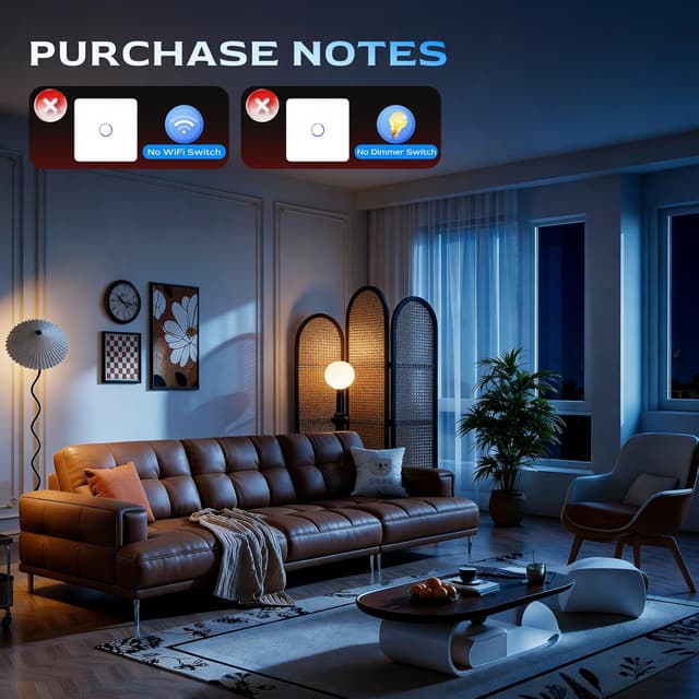 Detalle de BSEED Touch Lichtschalter 1-fach 1-polig (1-Weg) mit Glasfront, weiß – Berührungssensor für Wandmontage