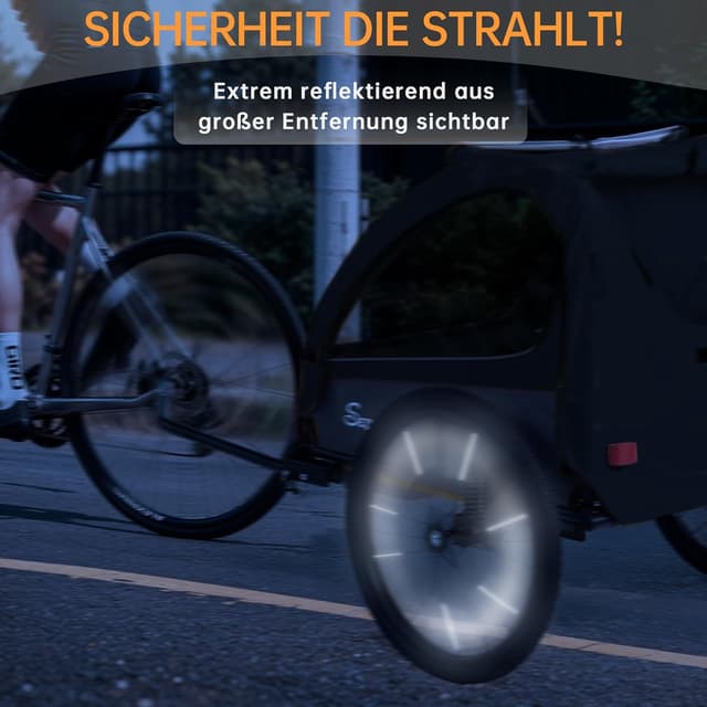 Detalle de Kinderfahrradanhänger 2in1 40 kg mit Jogger & Buggy