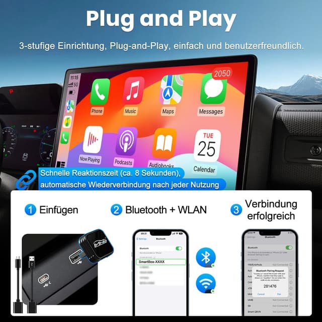 Thumbnail 2 de MMB CP-Ultra 2026 kabelloser CarPlay Adapter