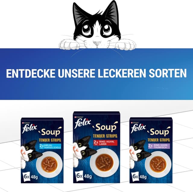 Thumbnail 2 de FELIX Soup Tender Strips 6 x 48 g 🐱