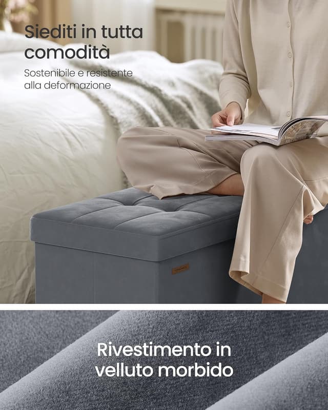 Detalle 2 de SONGMICS Pouf Contenitore 112 L