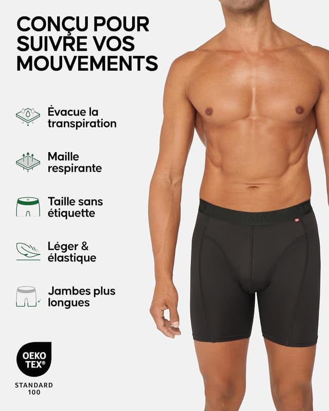 Detalle 1 de DANISH ENDURANCE Boxers de Course Hommes 3 paires