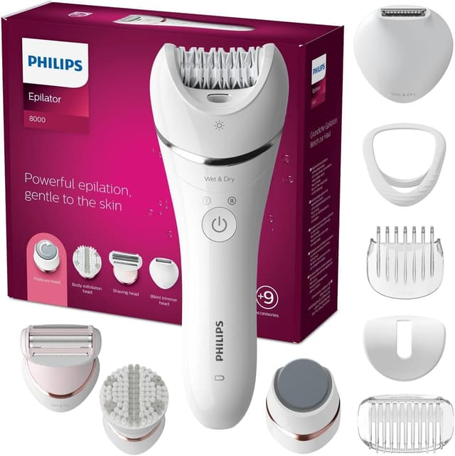 Imagen de Philips Epilierer Series 8000 BRE740/10 9 Zubehör en OfertitasTOP