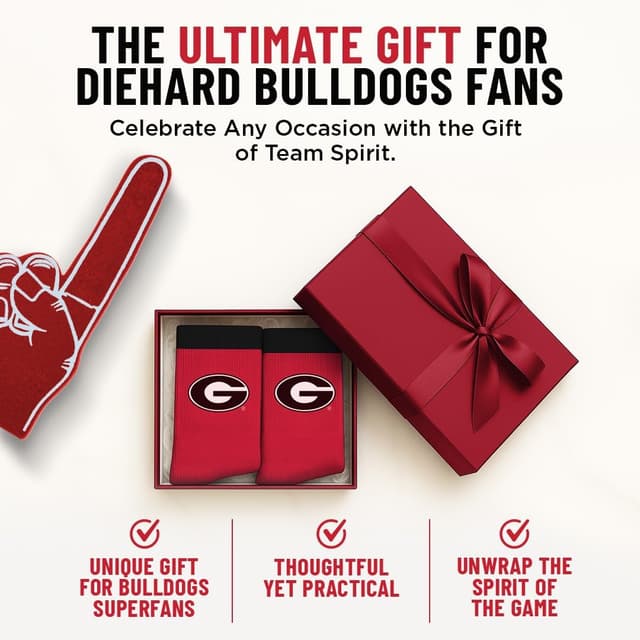 Detalle de For Bare Feet NCAA MVP Crew Socks (Unisex) — Georgia Bulldogs