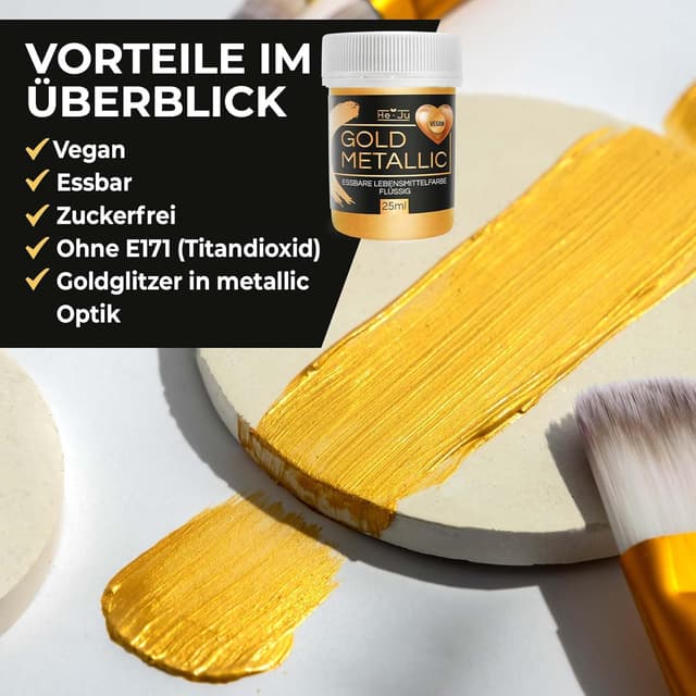 Detalle 2 de He-Ju Lebensmittelfarbe Gold 25ml đ°