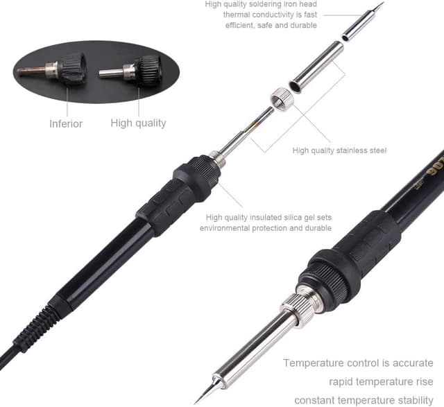 Detalle 2 de Station de soudage à air chaud 2 en 1 SMD 852D+ avec accessoires professionnels