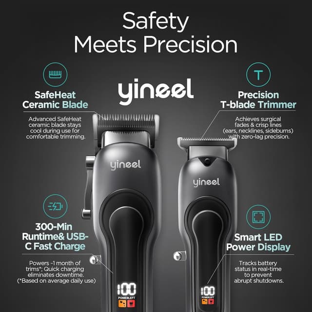 Detalle 2 de Yineel Hair Clippers Professional cordless trimmer ✂