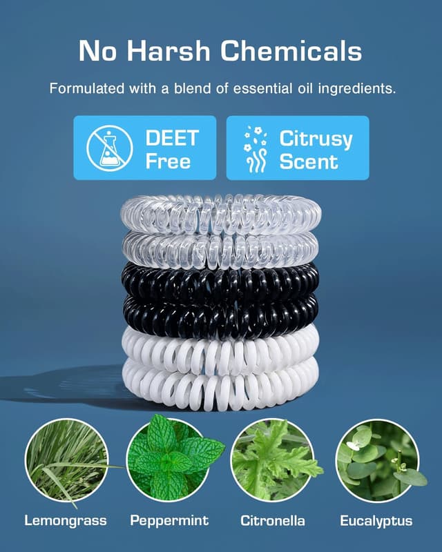 Detalle 2 de Active Era Mosquito Repellent Bracelet DEET-Free (Lemongrass, Geraniol & Citronella) – 18 Pack for Outdoor Bites