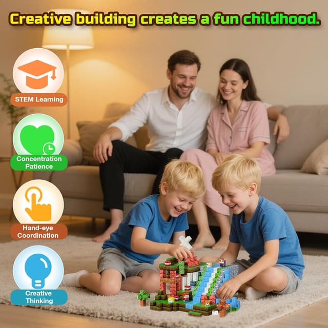 Thumbnail 5 de 200PCS Magnetic Blocks STEM Building Set