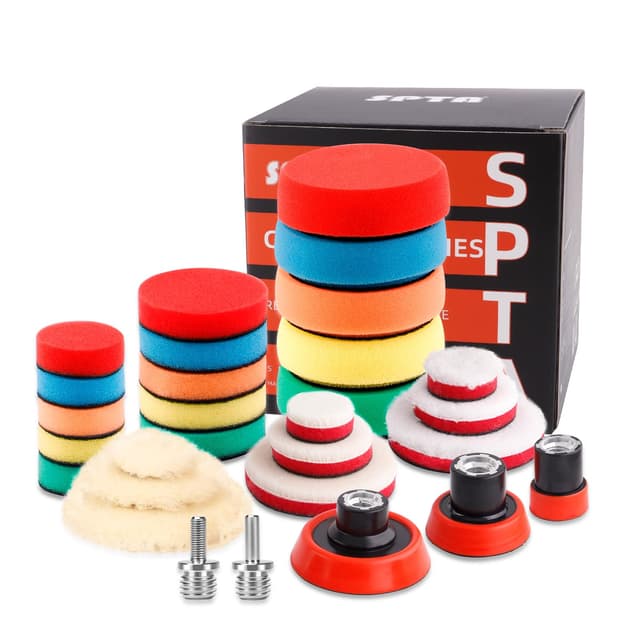 Thumbnail 6 de SPTA 29-Piece Drill Buffing & Polishing Pad Kit (5/8-11 Backing Pad + Adapters)