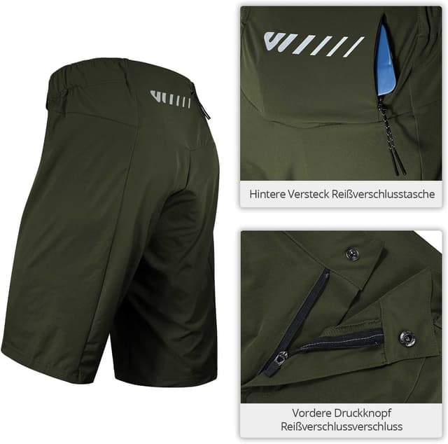 Detalle 2 de Wulibike Radhose Herren MTB Shorts 2-in-1