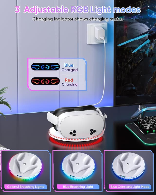 Thumbnail 2 de Kinwin 30W Fast Charging Dock for Meta Quest 3S Accessories